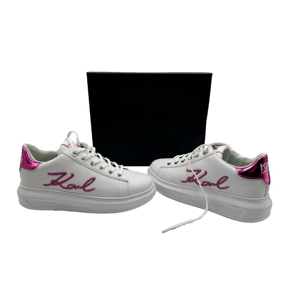 NIB Karl Lagerfeld Women Sneakers kapri Signia Leather KL62510A US 9 HTF - Picture 4 of 16